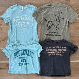 LOT OF 4 Boulevard Brewing Beer Kansas City Shirt Womens S-M